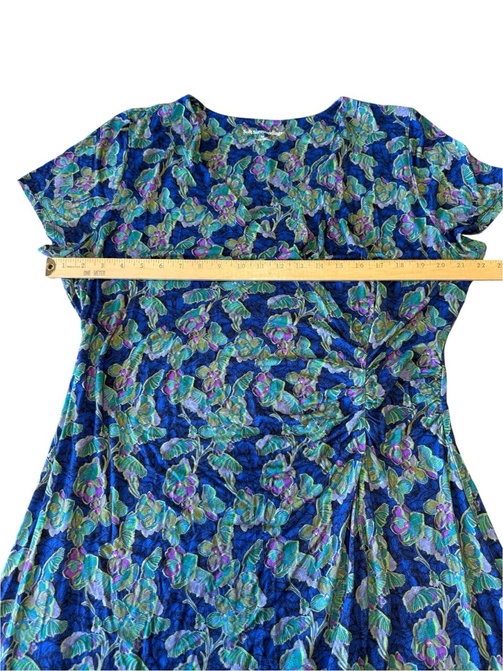 Soft Surroundings Floral Giselle Faux Wrap Cottage Core Garden Country Travel 1X - Picture 7 of 12